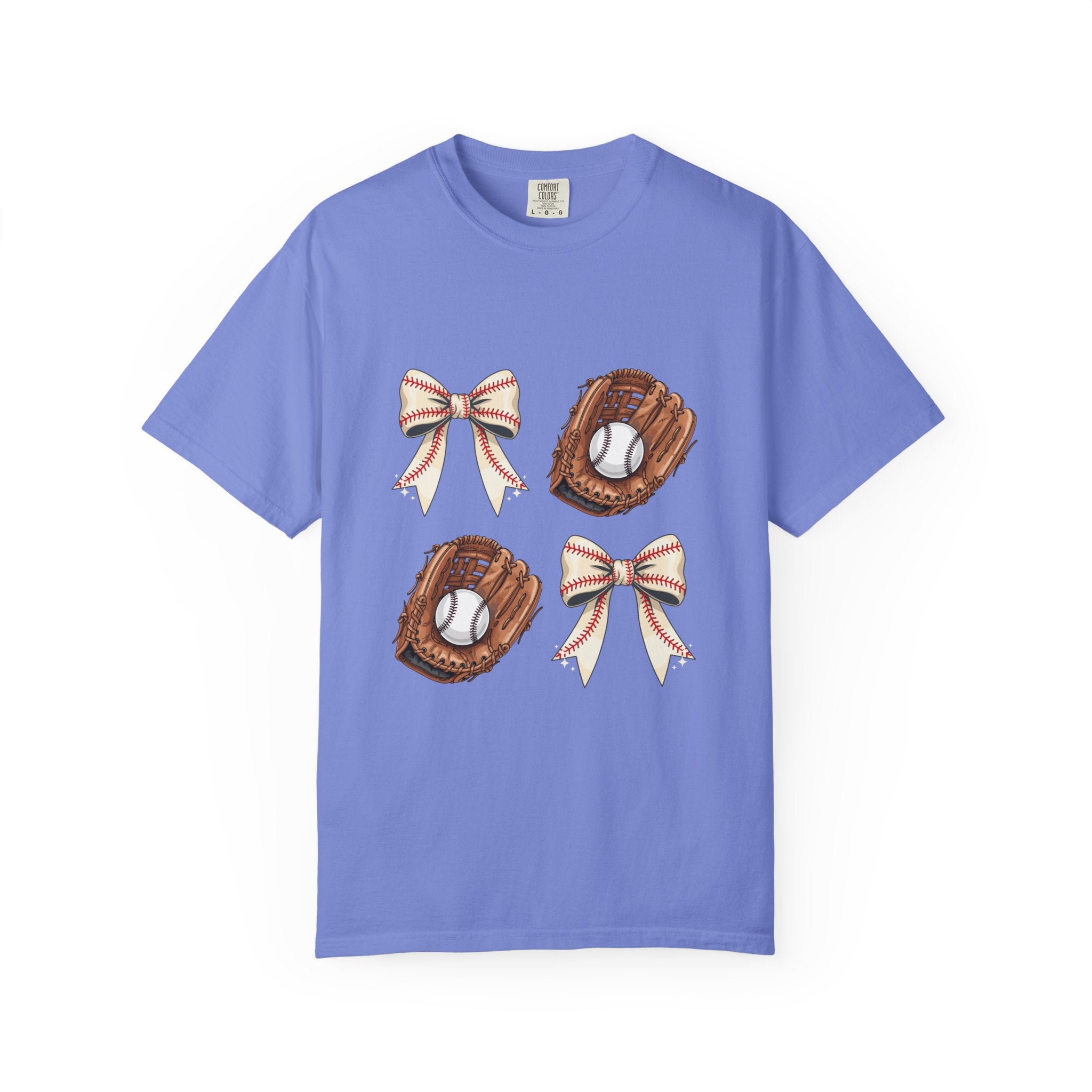 Baseball Glove and Ribbon T-Shirt | Sports Bow Graphic Tee
