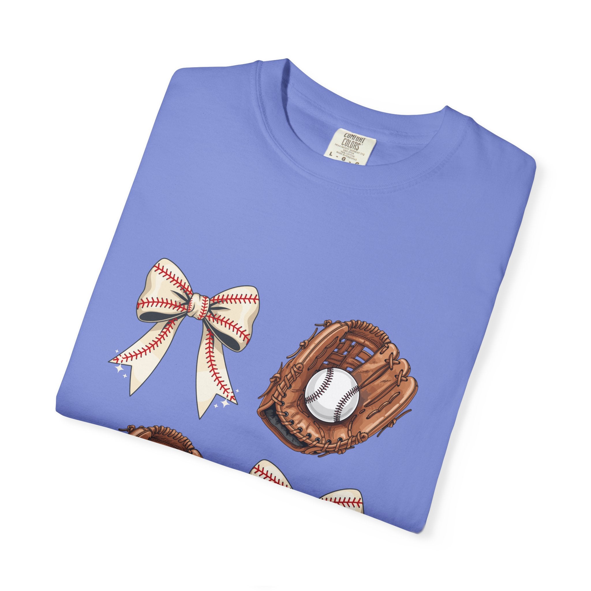 Baseball Glove and Ribbon T-Shirt | Sports Bow Graphic Tee