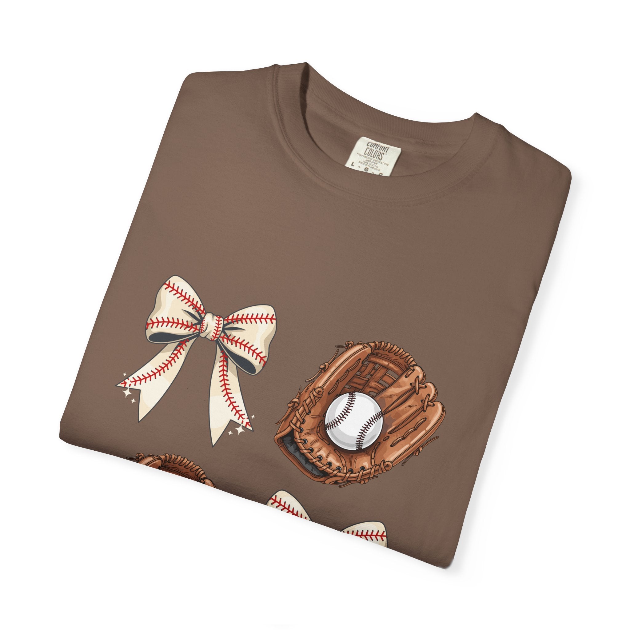 Baseball Glove and Ribbon T-Shirt | Sports Bow Graphic Tee
