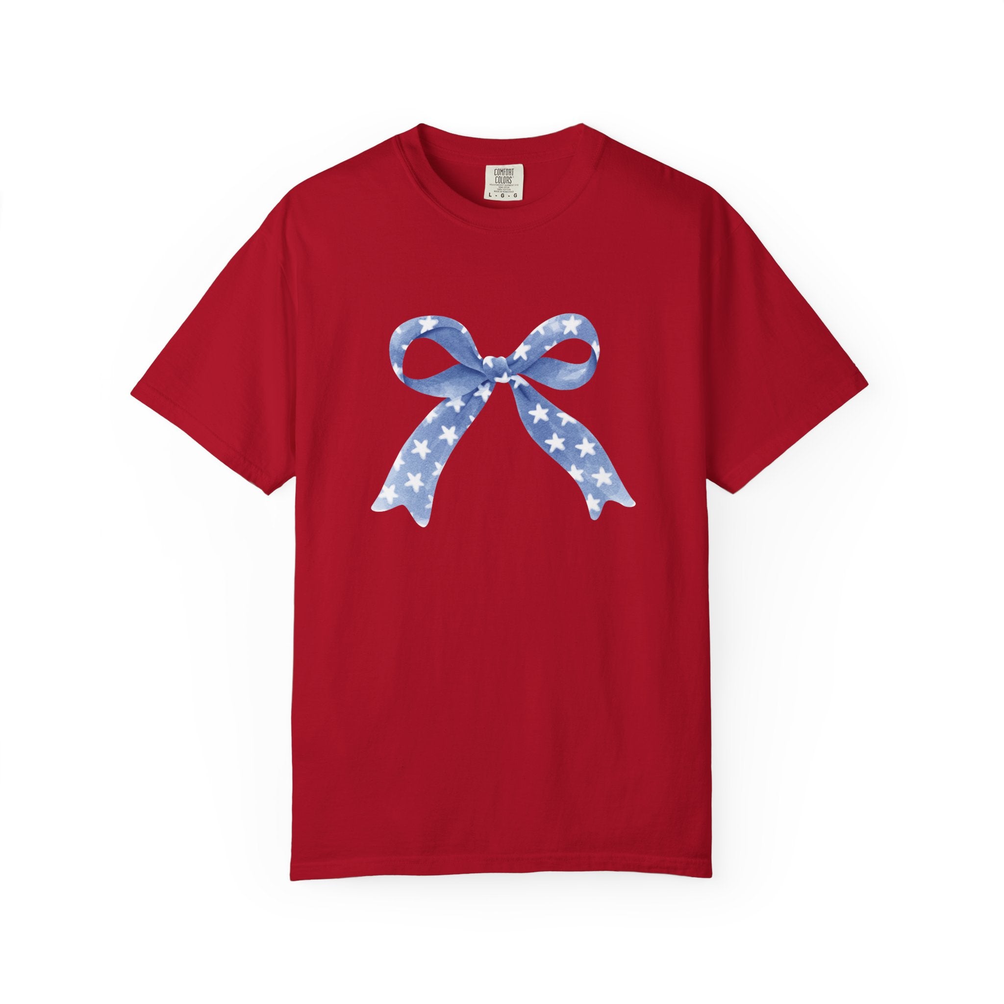 Blue Star Ribbon T-Shirt | Patriotic Bow Graphic