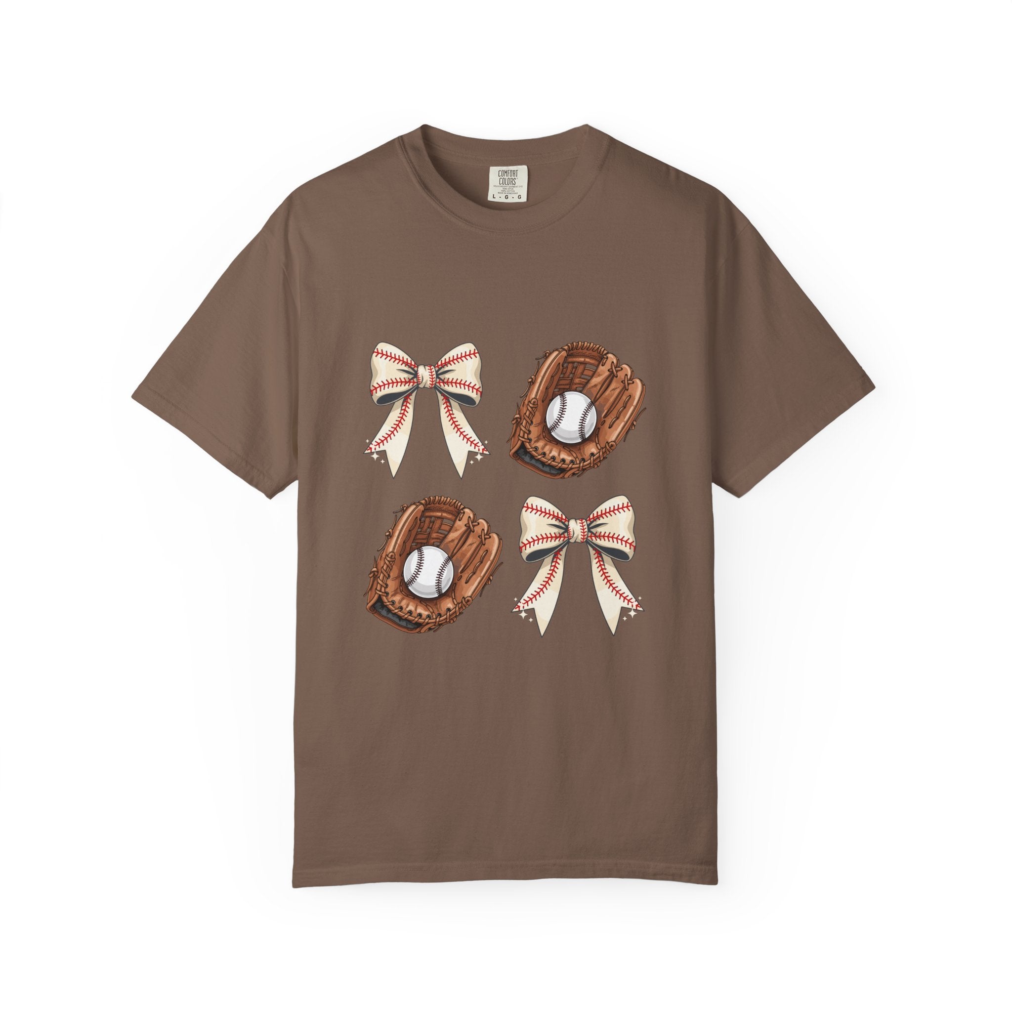 Baseball Glove and Ribbon T-Shirt | Sports Bow Graphic Tee