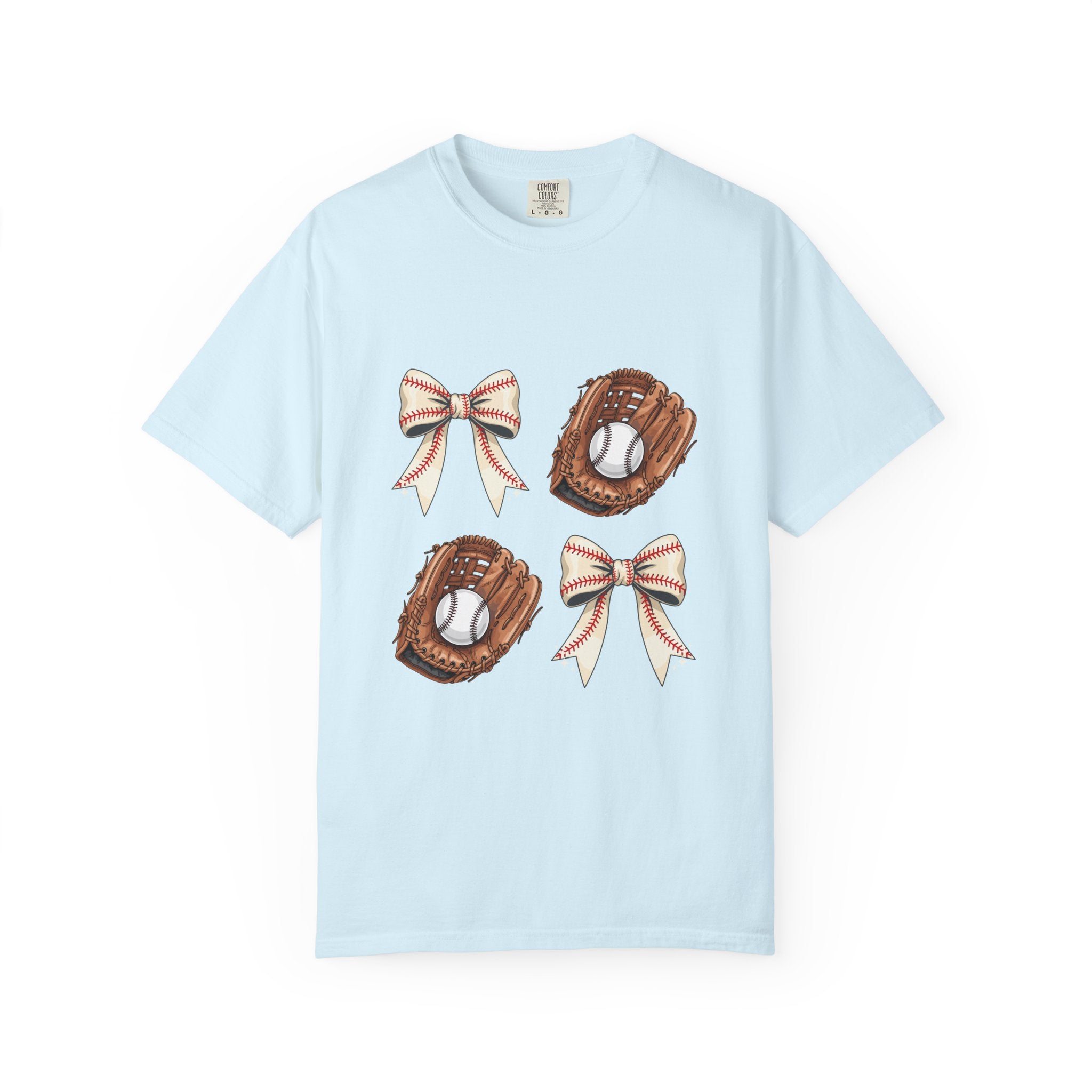 Baseball Glove and Ribbon T-Shirt | Sports Bow Graphic Tee