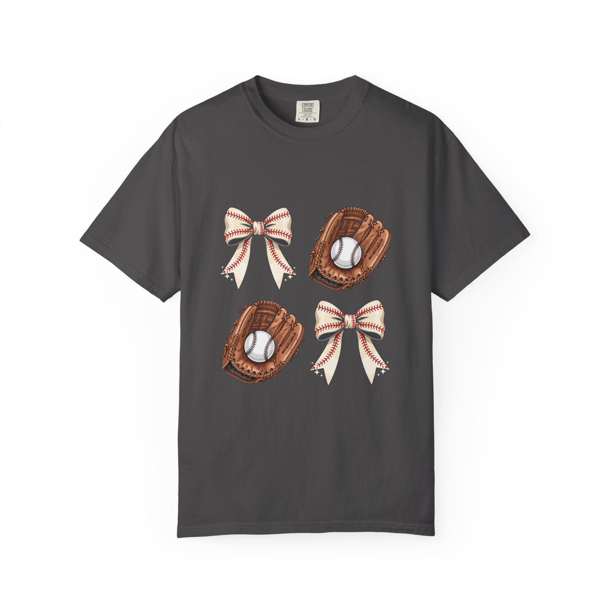 Baseball Glove and Ribbon T-Shirt | Sports Bow Graphic Tee