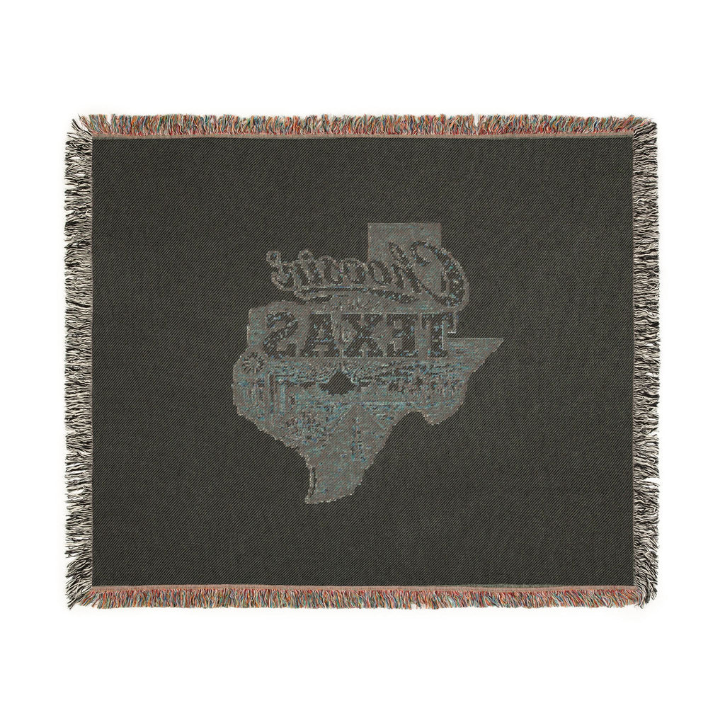 Classic Texas Map Woven Blanket | State Outline Throw, Rustic Lonestar Design