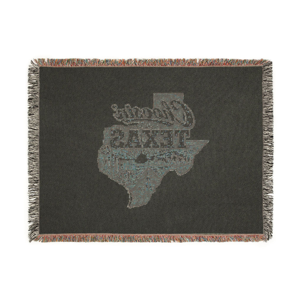 Classic Texas Map Woven Blanket | State Outline Throw, Rustic Lonestar Design