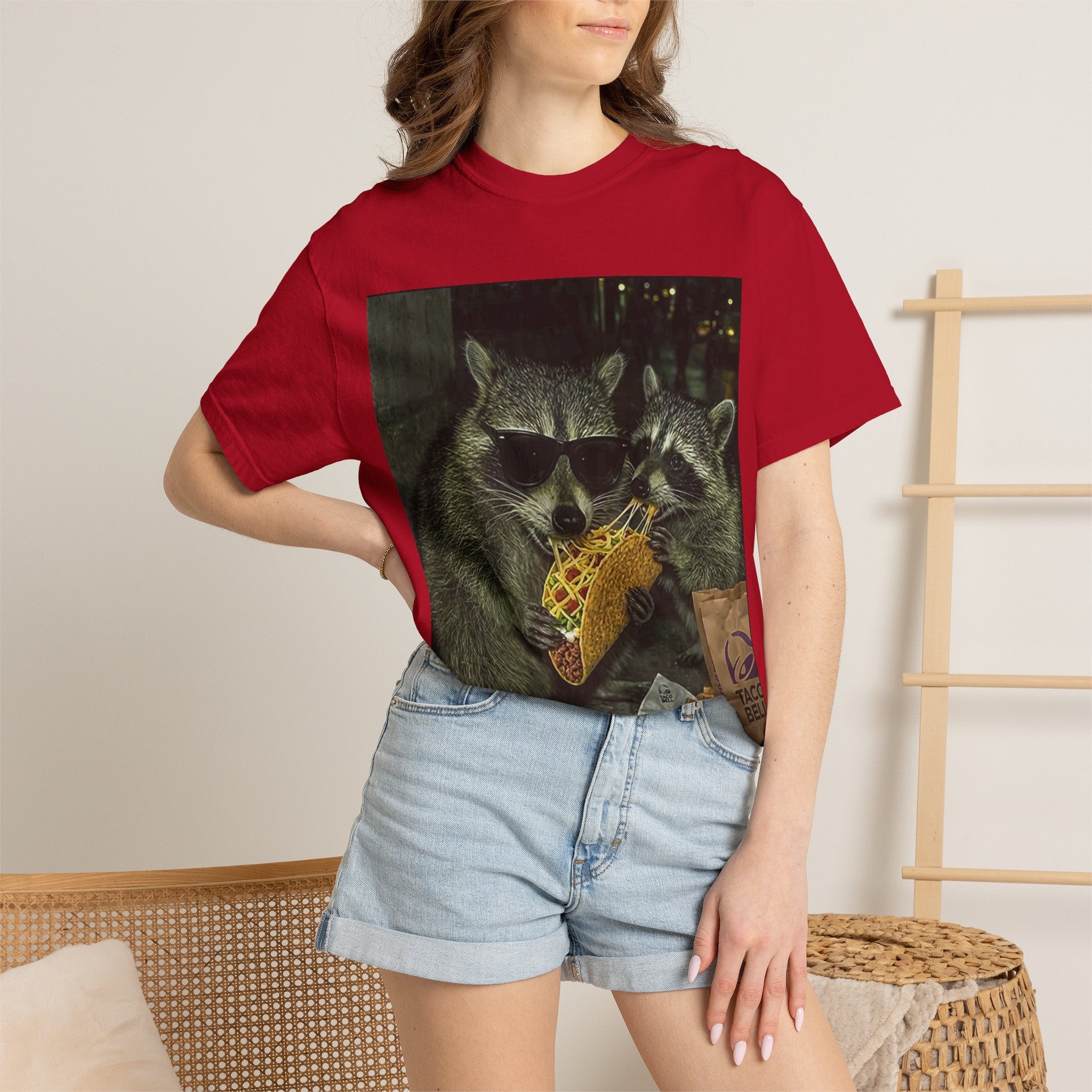 Raccoons Eating Taco T-shirt | Funny Animal Graphic Tee