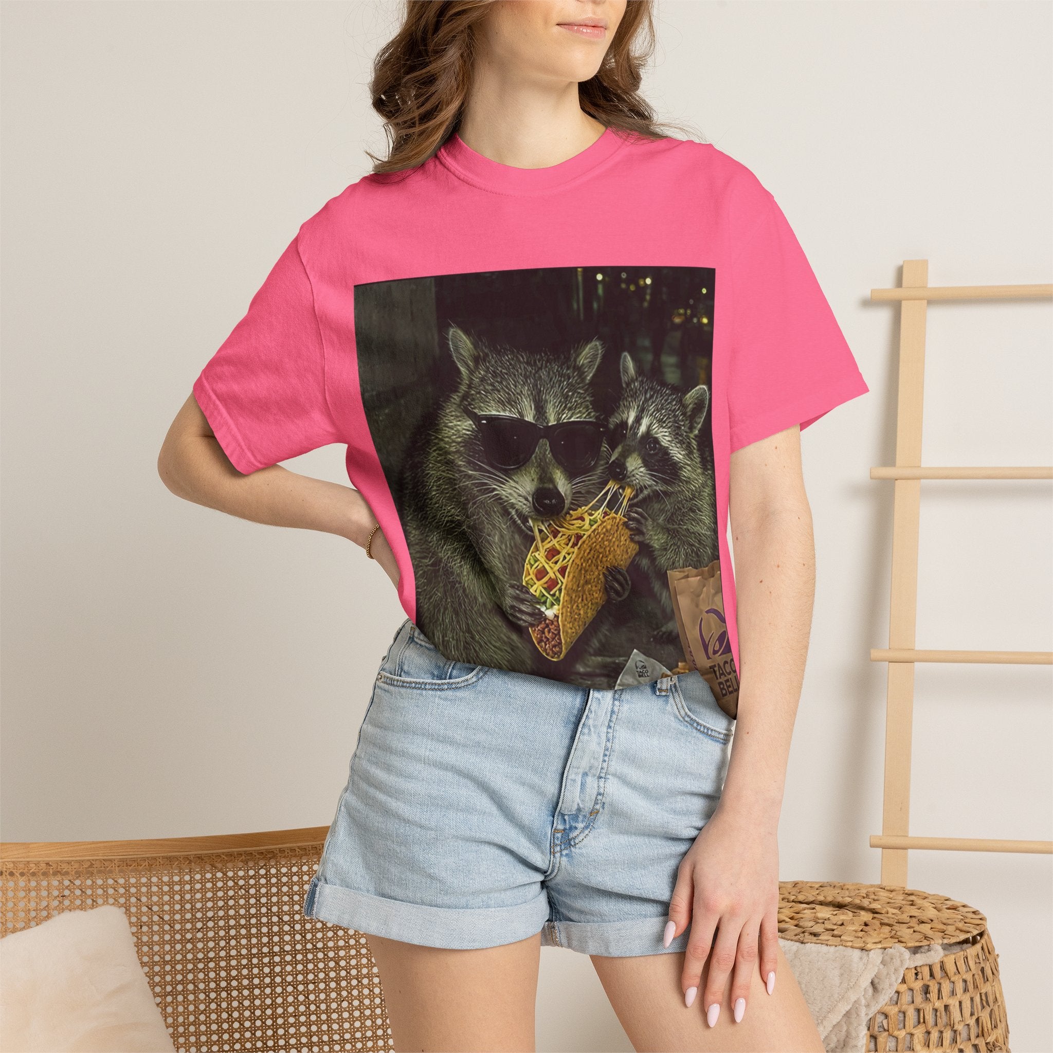 Raccoons Eating Taco T-shirt | Funny Animal Graphic Tee