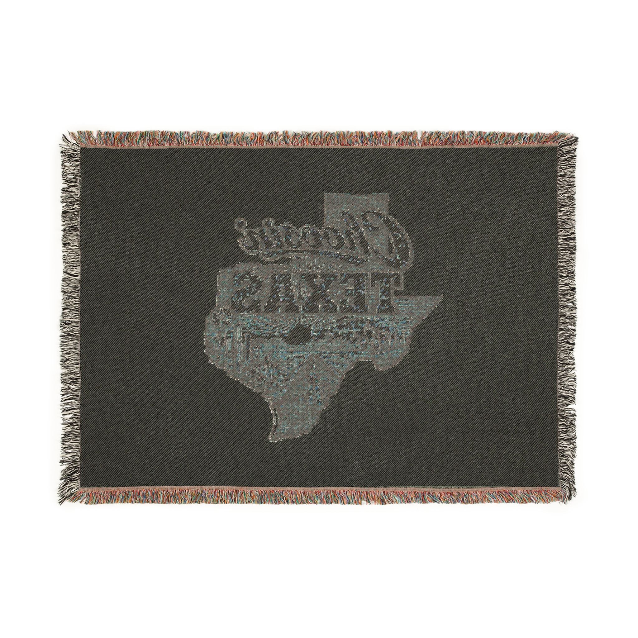 Classic Texas Map Woven Blanket | State Outline Throw, Rustic Lonestar Design