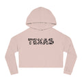 Texas Leopard Print Cropped Hoodie | State Outline Graphic