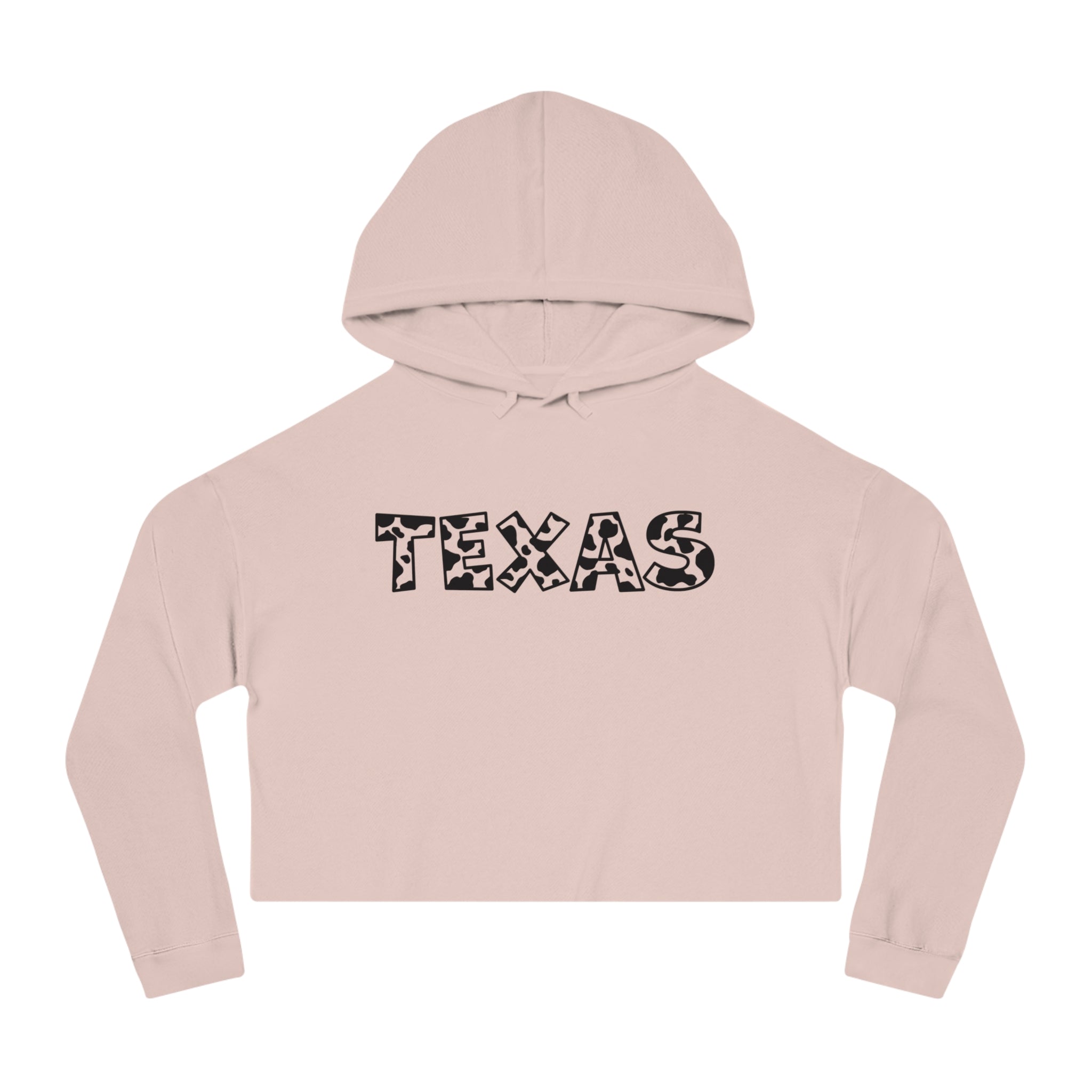 Texas Leopard Print Cropped Hoodie | State Outline Graphic