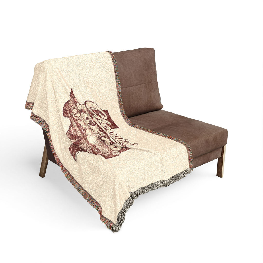 Classic Texas Map Woven Blanket | State Outline Throw, Rustic Lonestar Design