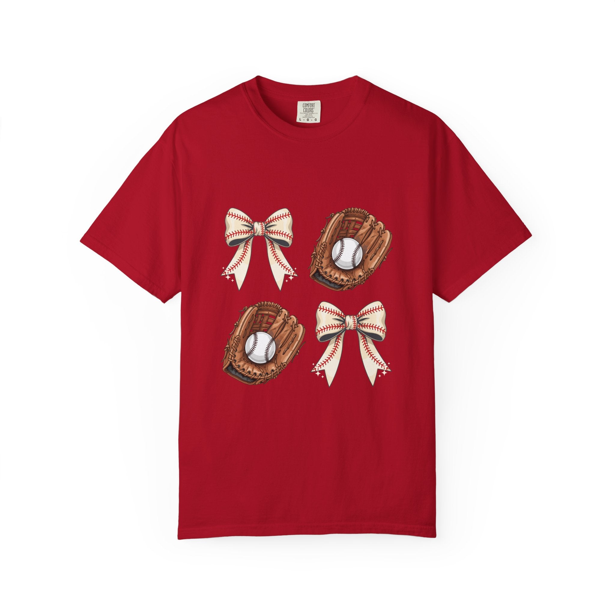 Baseball Glove and Ribbon T-Shirt | Sports Bow Graphic Tee
