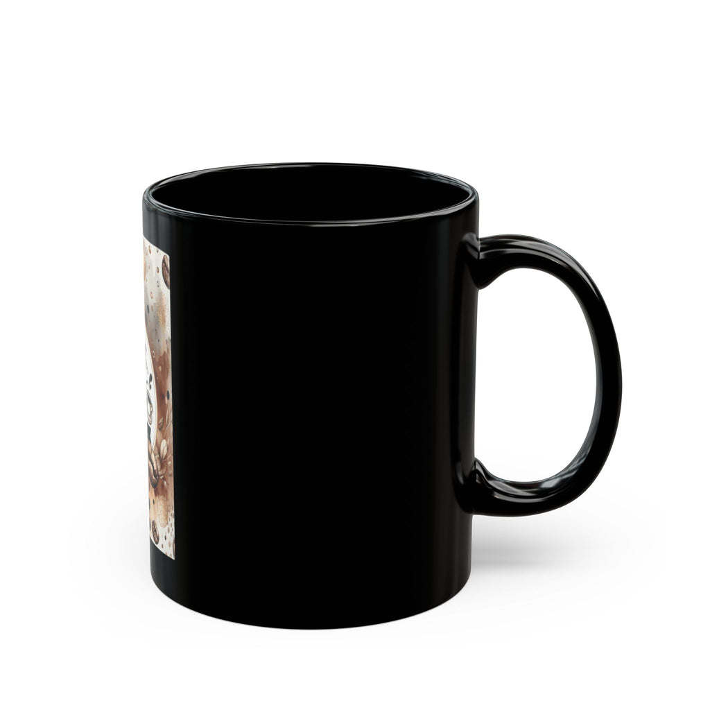 Today's Vibe Coffee Mug | Black Ceramic Coffee Cup, Coffee Beans Design