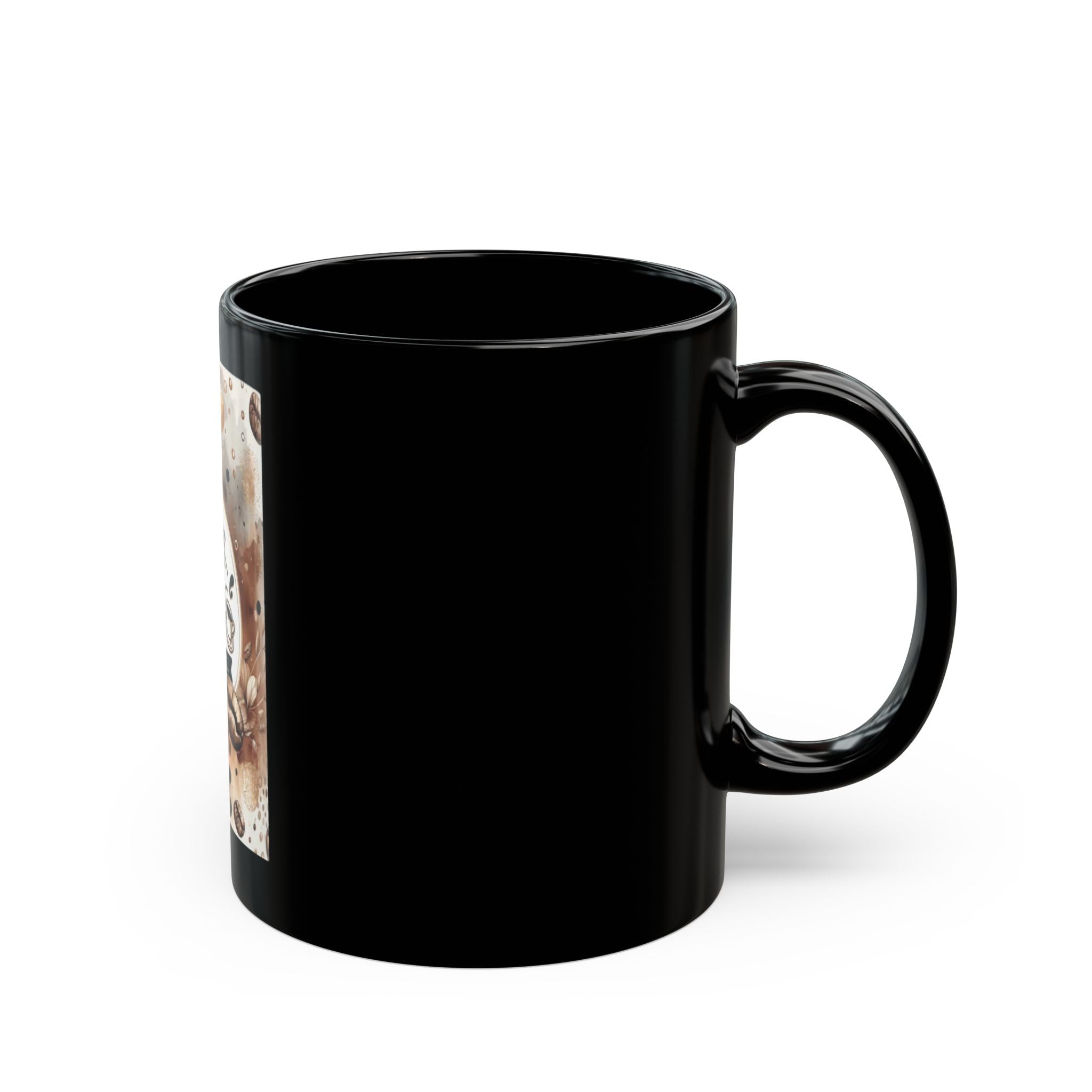 Today's Vibe Coffee Mug | Black Ceramic Coffee Cup, Coffee Beans Design