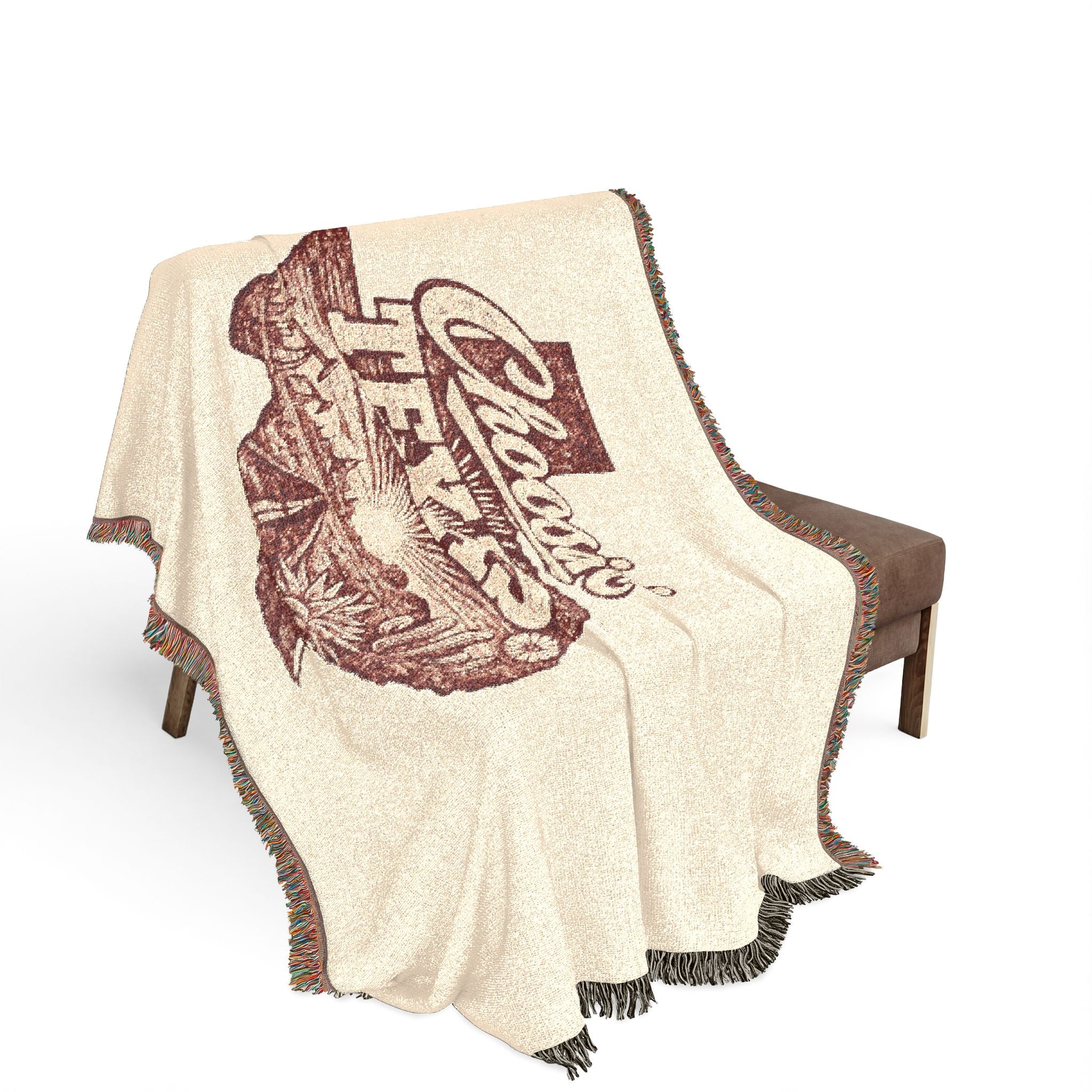 Classic Texas Map Woven Blanket | State Outline Throw, Rustic Lonestar Design