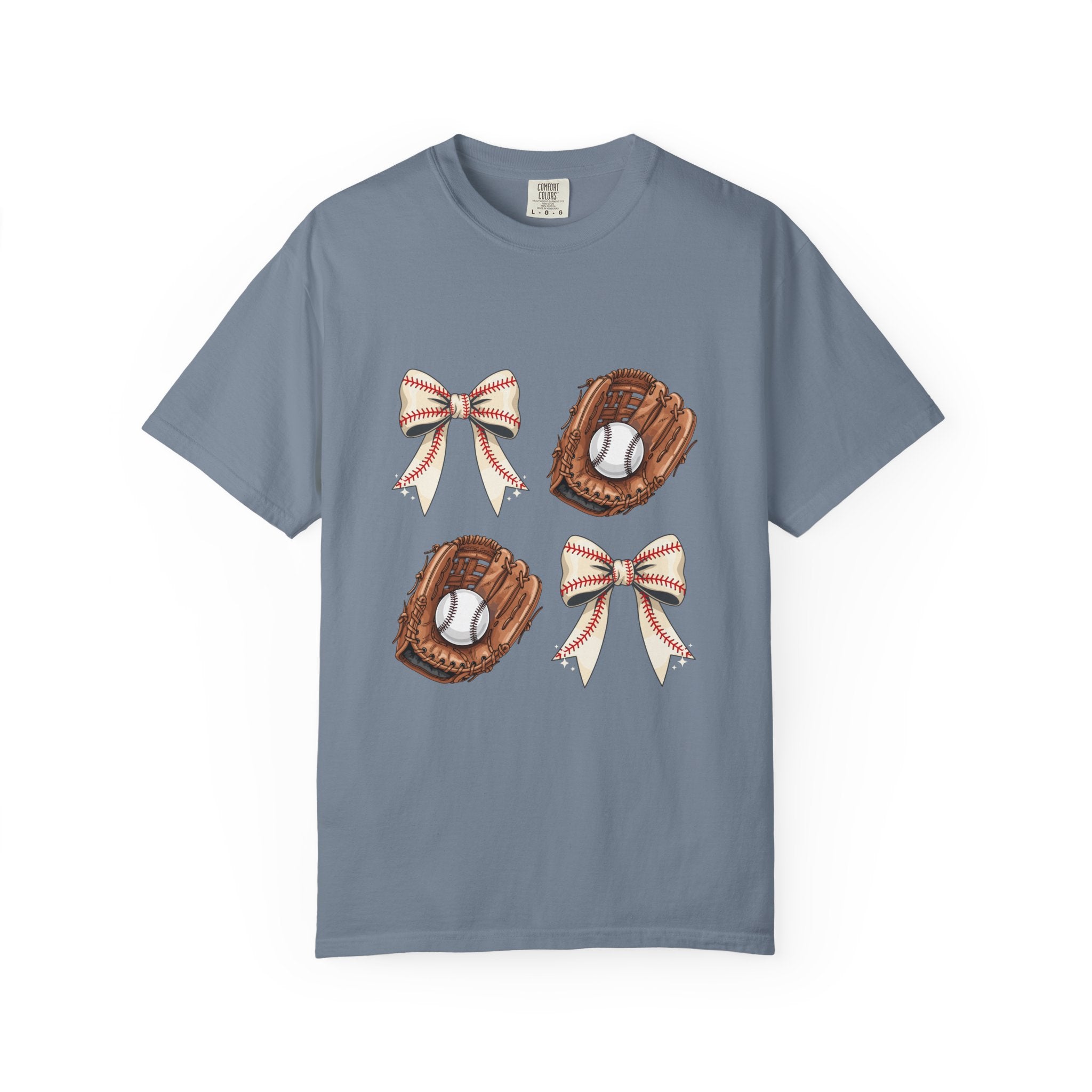 Baseball Glove and Ribbon T-Shirt | Sports Bow Graphic Tee
