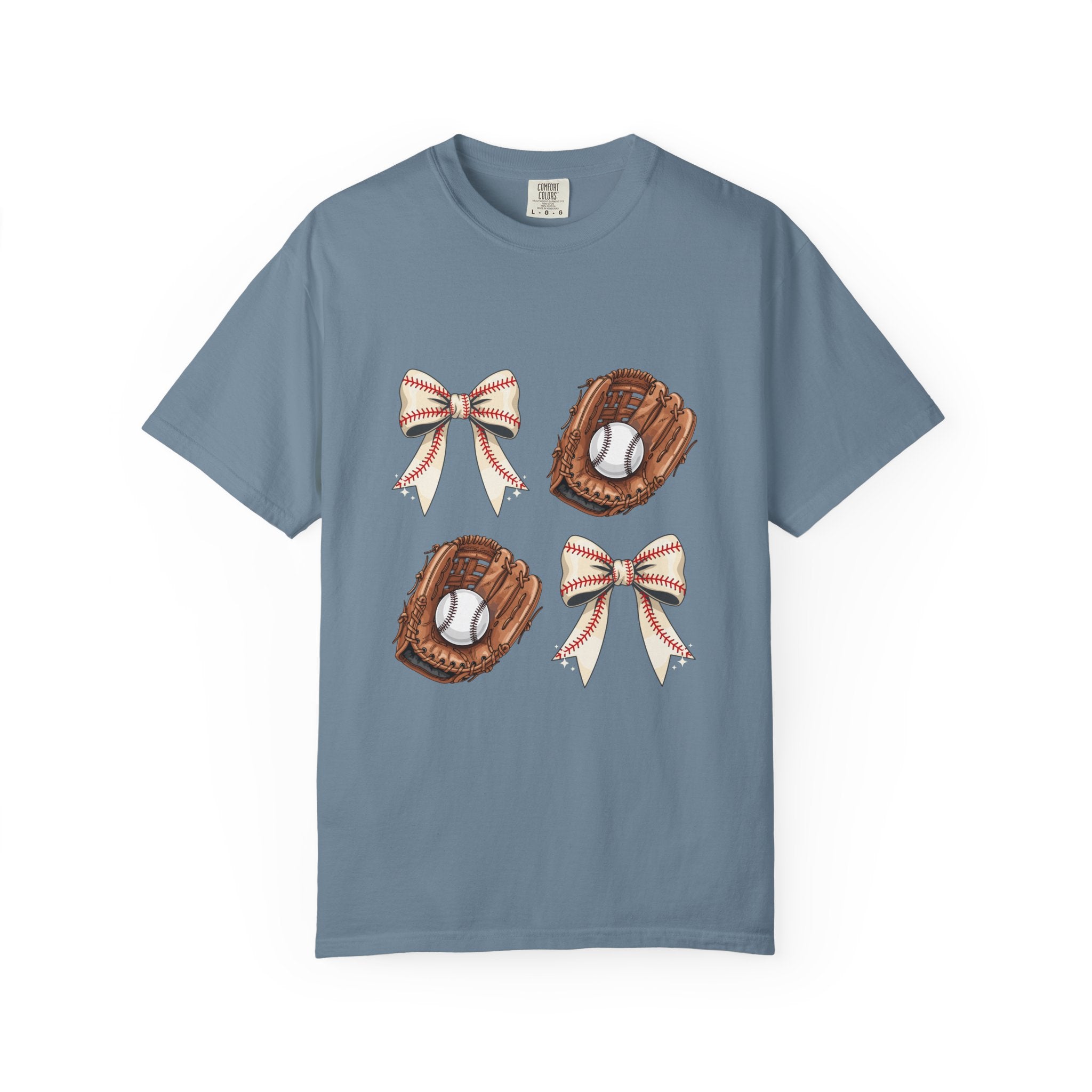 Baseball Glove and Ribbon T-Shirt | Sports Bow Graphic Tee