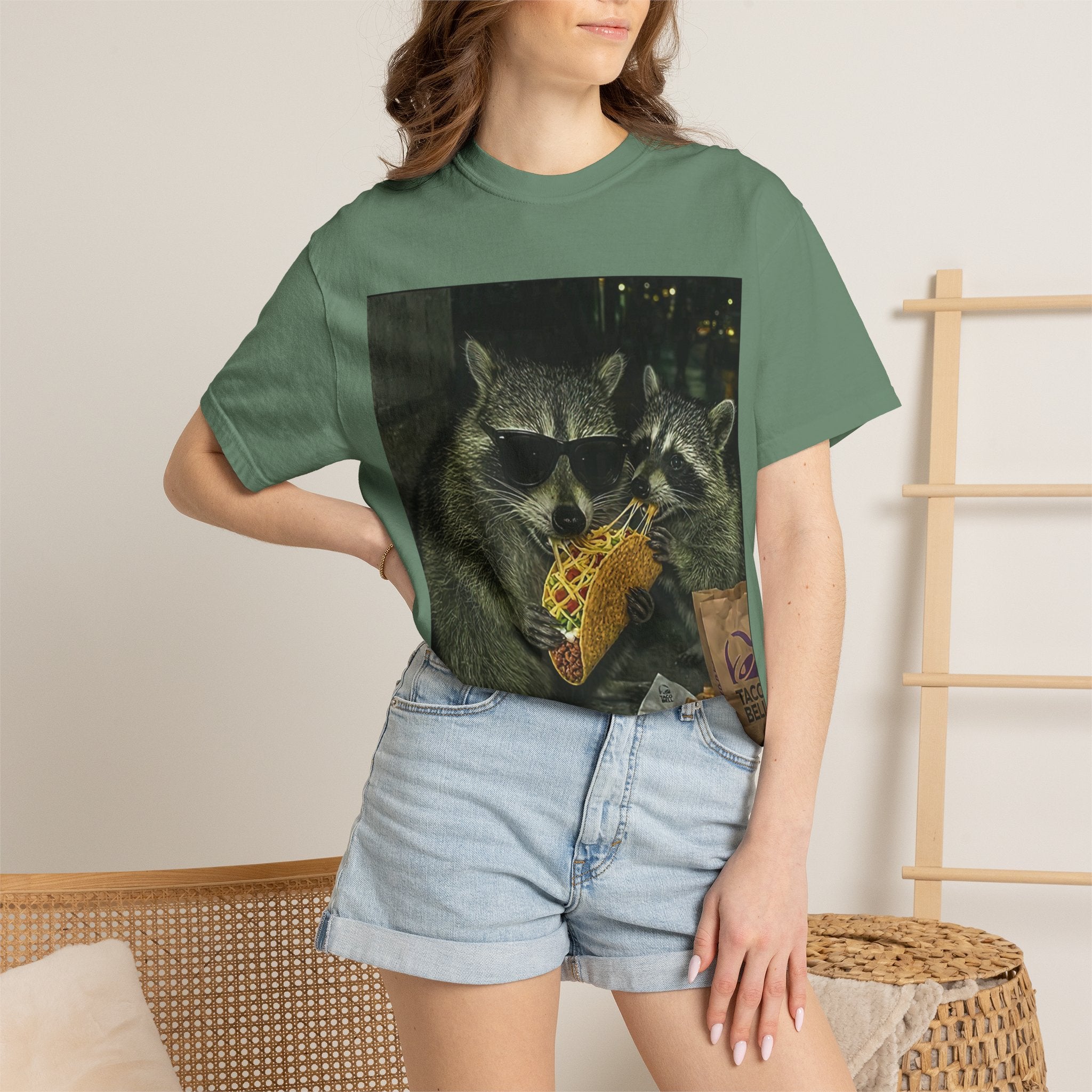 Raccoons Eating Taco T-shirt | Funny Animal Graphic Tee