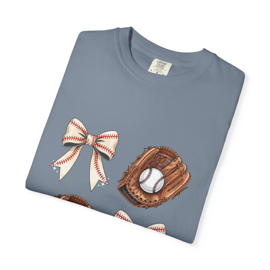 Baseball Glove and Ribbon T-Shirt | Sports Bow Graphic Tee