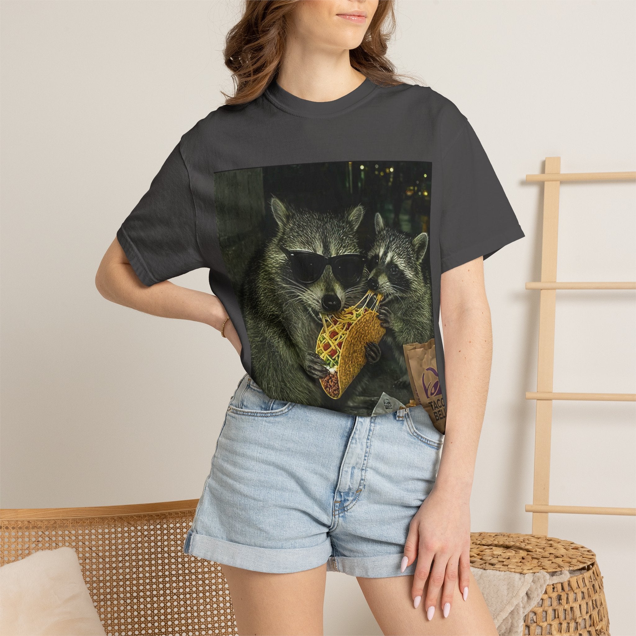 Raccoons Eating Taco T-shirt | Funny Animal Graphic Tee